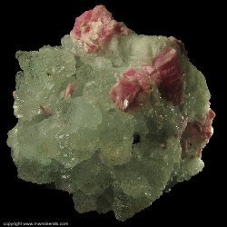 Minerals Specimen: Rhodochrosite on Fluorite from American Tunnel, Silverton, San Juan County, Colorado