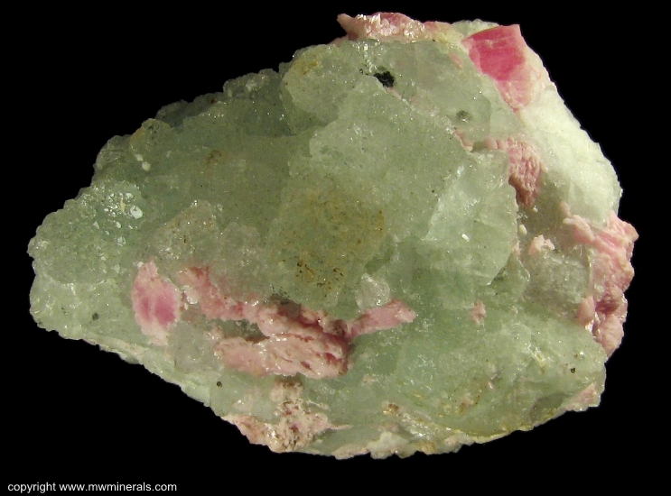 Mineral Specimen: Rhodochrosite on Fluorite from American Tunnel, Silverton, San Juan County, Colorado