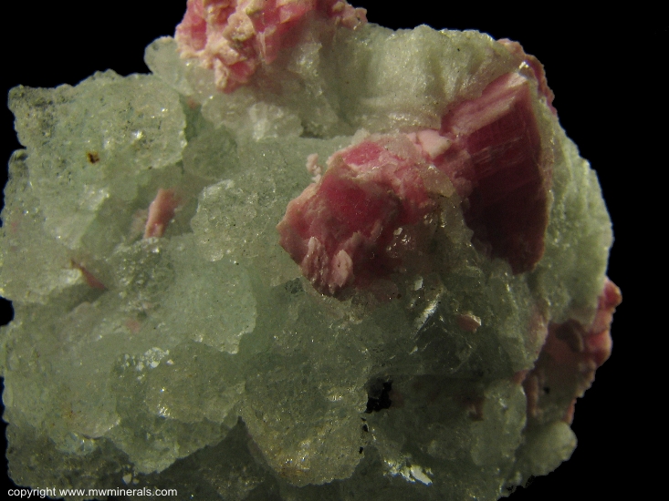 Mineral Specimen: Rhodochrosite on Fluorite from American Tunnel, Silverton, San Juan County, Colorado