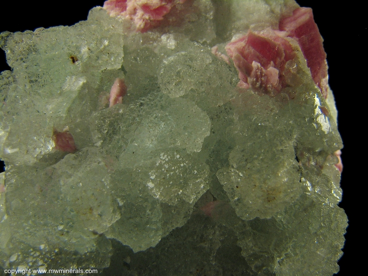 Mineral Specimen: Rhodochrosite on Fluorite from American Tunnel, Silverton, San Juan County, Colorado