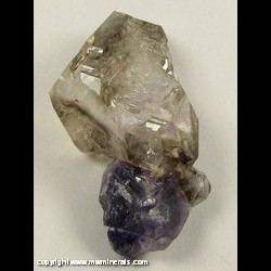 Mineral Specimen: Amethyst / Smoky Quartz Scepter / Elestial Crystal from Santa Maria do Jerica, Espirito Santo, Brazil
