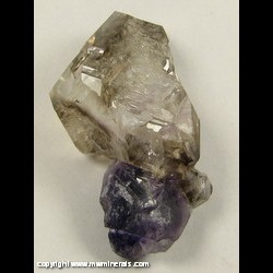Mineral Specimen: Amethyst / Smoky Quartz Scepter / Elestial Crystal from Santa Maria do Jerica, Espirito Santo, Brazil Mineral Specimen: Amethyst / Smoky Quartz Scepter / Elestial Crystal from Santa Maria do Jerica, Espirito Santo, Brazil