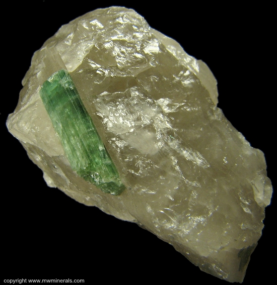 Mineral Specimen: Tourmaline in Quartz from Mt. Apatite District, Auburn, Androscoggin County, Maine, USA