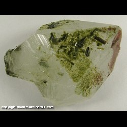Mineral Specimen: Epidote on and Included in Quartz from Kharan, Balochistan (Baluchistan), Pakistan Mineral Specimen: Epidote on and Included in Quartz from Kharan, Balochistan (Baluchistan), Pakistan