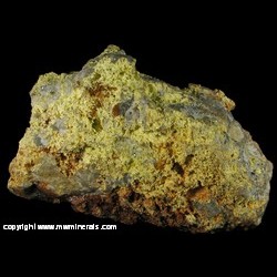 Minerals Specimen: Ferrimolybdite, Molybdenite and Quartz from Mineral King Dist., Tulare Co., California Minerals Specimen: Ferrimolybdite, Molybdenite and Quartz from Mineral King Dist., Tulare Co., California