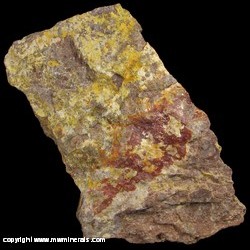 Minerals Specimen: Phoenicochroite, Mimetite, Fluorite from Potter Cramer Mine, Mariposa Co., Arizona Minerals Specimen: Phoenicochroite, Mimetite, Fluorite from Potter Cramer Mine, Mariposa Co., Arizona