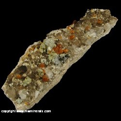 Mineral Specimen: Fluorite, Spessartine Garnet, Smoky Quartz, Muscovite, Microcline from Tongbei, Fujian, China Mineral Specimen: Fluorite, Spessartine Garnet, Smoky Quartz, Muscovite, Microcline from Tongbei, Fujian, China