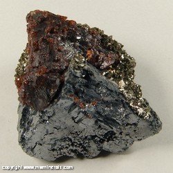 Mineral Specimen: Rubyjack Sphalerite, Galena, Marcasite from Tri State District, Joplin, Missouri Mineral Specimen: Rubyjack Sphalerite, Galena, Marcasite from Tri State District, Joplin, Missouri