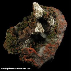 Minerals Specimen: Silver/Copper Hafbreed with Microcline and Epidote from Adventure mine, Butler Lode, Greenland, Ontonagon County, Michigan, USA Minerals Specimen: Silver/Copper Hafbreed with Microcline and Epidote from Adventure mine, Butler Lode, Greenland, Ontonagon County, Michigan, USA