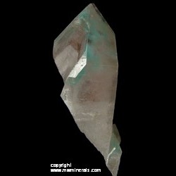 Minerals Specimen: Ajoite and Hematite Included in Quartz from Messina mine, Messina District, Limpopo Province, South Africa Minerals Specimen: Ajoite and Hematite Included in Quartz from Messina mine, Messina District, Limpopo Province, South Africa