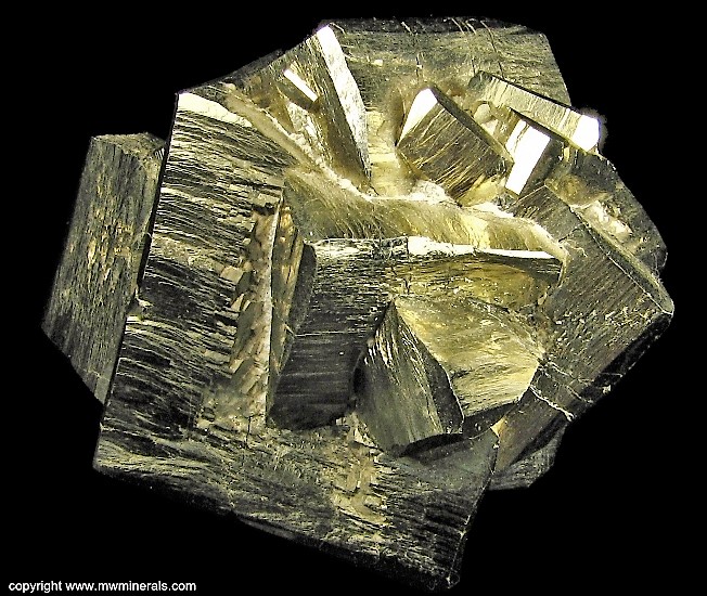 Mineral Specimen: Pyrite Penetration Twins from Ambasaguas (Ambas Aguas; Ambas-Aguas), Muro de Aguas, La Rioja, Spain