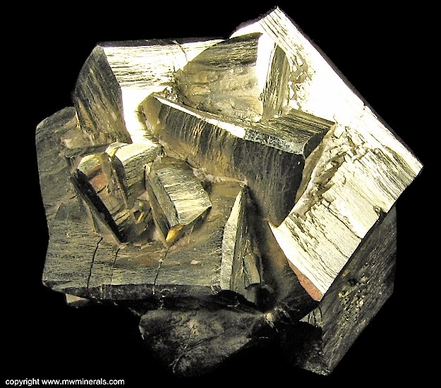 Mineral Specimen: Pyrite Penetration Twins from Ambasaguas (Ambas Aguas; Ambas-Aguas), Muro de Aguas, La Rioja, Spain
