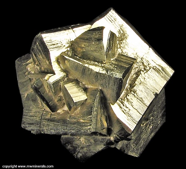 Mineral Specimen: Pyrite Penetration Twins from Ambasaguas (Ambas Aguas; Ambas-Aguas), Muro de Aguas, La Rioja, Spain
