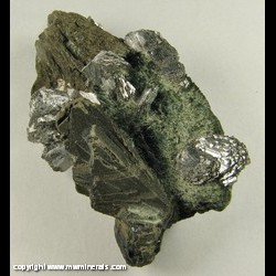 Minerals Specimen: Ilvaite, Arsenopyrite, Hedenbergite, Muscovite variety Sericite from Huanggang Mine, Inner Mongolia, China Minerals Specimen: Ilvaite, Arsenopyrite, Hedenbergite, Muscovite variety Sericite from Huanggang Mine, Inner Mongolia, China