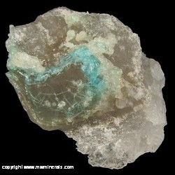 Mineral Specimen: Shattuckite Included in Quartz from Kaokoveld Plateau, Kunene Region, Namibia Mineral Specimen: Shattuckite Included in Quartz from Kaokoveld Plateau, Kunene Region, Namibia