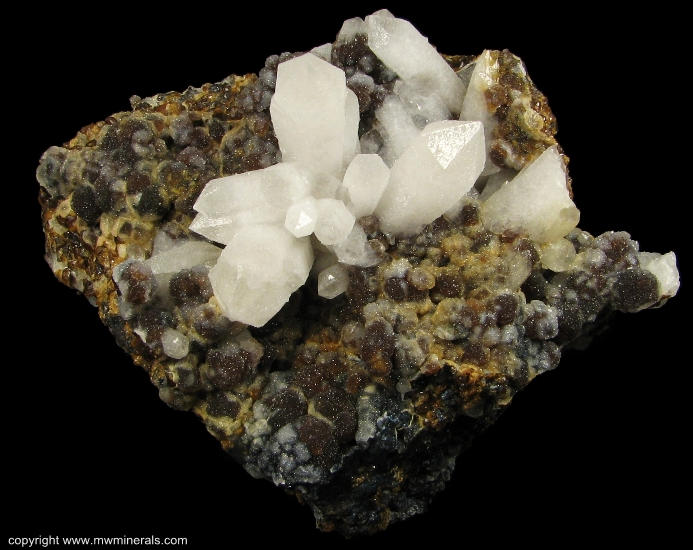 Mineral Specimen: Quartz on Andradite Garnet from El Mochito Mine, El Mocho, Santa Barbara Department, Honduras