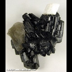 Mineral Specimen: Schorl Tourmaline, Albite, Smoky Quartz from Erongo, Namibia Mineral Specimen: Schorl Tourmaline, Albite, Smoky Quartz from Erongo, Namibia