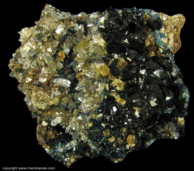 Mineral Specimen: Lazulite, Siderite, Quartz from Rapid Creek, Dawson Mining District, Yukon Territory, Canada
