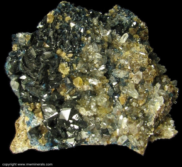 Mineral Specimen: Lazulite, Siderite, Quartz from Rapid Creek, Dawson Mining District, Yukon Territory, Canada