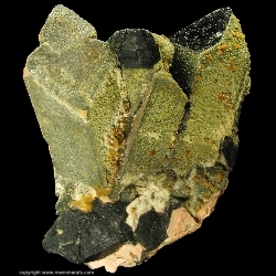 Minerals Specimen: Microcline Twin, Smoky Quartz, Chabazite and Epidote from Jietou, Wulian Co., Rizhao Prefecture, Shandong Province, China Minerals Specimen: Microcline Twin, Smoky Quartz, Chabazite and Epidote from Jietou, Wulian Co., Rizhao Prefecture, Shandong Province, China