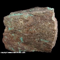 Mineral Specimen: Ajoite Crystals on Rhyolite from New Cornelai Mine, Ajo, Pima Co., Arizona