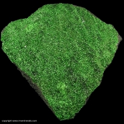 Minerals Specimen: Uvarovite Garnet from Saranovskii Mine , Saranovskaya Village, Gornozavodskii area, Permskaya Oblast', Middle Urals, Urals Region, Russia