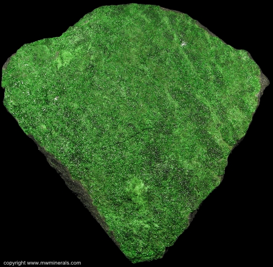 Mineral Specimen: Uvarovite Garnet from Saranovskii Mine , Saranovskaya Village, Gornozavodskii area, Permskaya Oblast', Middle Urals, Urals Region, Russia