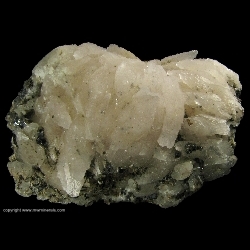 Mineral Specimen: Manganoan Calcite, Hedenbergite, Quartz, Galena, Sphalerite from El Mochito Mine, El Mocho, Honduras 