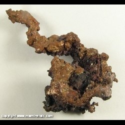 Mineral Specimen: Native Copper Crystals with partial Cuprite Coating from Bisbee, Warren District, Mule Mts, Cochise Co., Arizona Mineral Specimen: Native Copper Crystals with partial Cuprite Coating from Bisbee, Warren District, Mule Mts, Cochise Co., Arizona