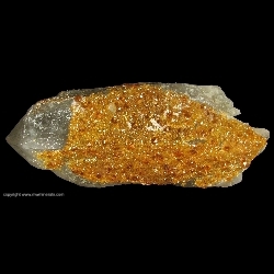 Minerals Specimen: Spessartine Garnet on Smoky Quartz from Tongbei, Yunxiao County, Zhangzhou Prefecture, Fujian Province, China Minerals Specimen: Spessartine Garnet on Smoky Quartz from Tongbei, Yunxiao County, Zhangzhou Prefecture, Fujian Province, China