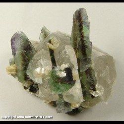 Mineral Specimen: Fluorite with Hyaline Opal and Muscovite on Quartz from Erongo Mountain, Erongo Region, Namibia Mineral Specimen: Fluorite with Hyaline Opal and Muscovite on Quartz from Erongo Mountain, Erongo Region, Namibia