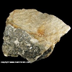 Mineral Specimen: Lollingite, Feldspar, Quartz from Mount Mica Quarry (Mount Mica Mine), Paris, Oxford Co., Maine