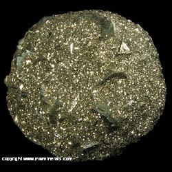 Mineral Specimen: Pyrite Spherical Aggregate from American Aggregates Corp. Quarry, Indianapolis, Marion Co., Indiana Mineral Specimen: Pyrite Spherical Aggregate from American Aggregates Corp. Quarry, Indianapolis, Marion Co., Indiana