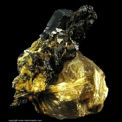 Minerals Specimen: Hematite Crystal, Rutile, Rutilated Quartz from Nova Horizonte, Bahia, Brazil