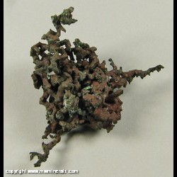 Mineral Specimen: Copper Crystals with Barite Crystals from White Pine Mine, White Pine, Ontonagon Co.. Michigan Mineral Specimen: Copper Crystals with Barite Crystals from White Pine Mine, White Pine, Ontonagon Co.. Michigan