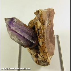 Mineral Specimen: Double Terminated Amethyst Crystal on Matrix from Goboboseb Mountains, Brandberg Area, Erongo Region, Namibia Mineral Specimen: Double Terminated Amethyst Crystal on Matrix from Goboboseb Mountains, Brandberg Area, Erongo Region, Namibia