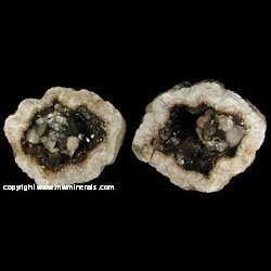 Mineral Specimen: Iridescent and White Calcite in Quartz Keokuk Geode from near Keokuk,Lee Co., Iowa Mineral Specimen: Iridescent and White Calcite in Quartz Keokuk Geode from near Keokuk,Lee Co., Iowa