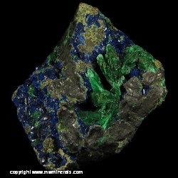 Minerals Specimen: Azurite, Malachite from Old Copper Mines near Aroa, Bolivar, Yaracuy, Venezuala Minerals Specimen: Azurite, Malachite from Old Copper Mines near Aroa, Bolivar, Yaracuy, Venezuala