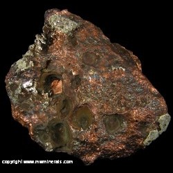 Mineral Specimen: Silver/Copper Halfbreed with Casts from Minesota Mine, Ontonagon Co., Michigan Mineral Specimen: Silver/Copper Halfbreed with Casts from Minesota Mine, Ontonagon Co., Michigan