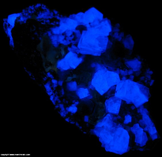 Fluorescent Mineral Specimen: Fluorite, Galena from Heights Mine, Westgate, Weardale, North Pennines, Co. Durham, England