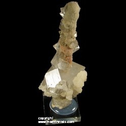 Mineral Specimen: Double Terminated Quartz on Quartz Stalactite with Calcite from Mina El Potosi, Chihuahua, Mexico Mineral Specimen: Double Terminated Quartz on Quartz Stalactite with Calcite from Mina El Potosi, Chihuahua, Mexico
