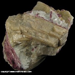 Mineral Specimen: Rubellite Tourmaline, Spodumene, Quartz from Haapaluoma pegmatite, Peraseinajoki, Seinajoki,  Finland