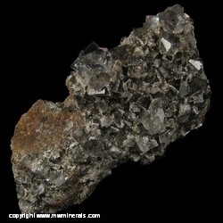 Mineral Specimen: Fluorite, Galena, Calcite from Heights Mine, Westgate, Weardale, North Pennines, Co. Durham, England Mineral Specimen: Fluorite, Galena, Calcite from Heights Mine, Westgate, Weardale, North Pennines, Co. Durham, England