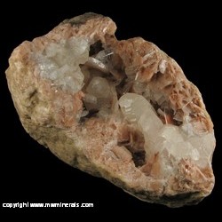 Mineral Specimen: Barite with Included Cinnabar, Calcite from Clarashall Mine, Ruschberg, Baumholder, Hunsruck, Rhineland-Palatinate, Germany Mineral Specimen: Barite with Included Cinnabar, Calcite from Clarashall Mine, Ruschberg, Baumholder, Hunsruck, Rhineland-Palatinate, Germany