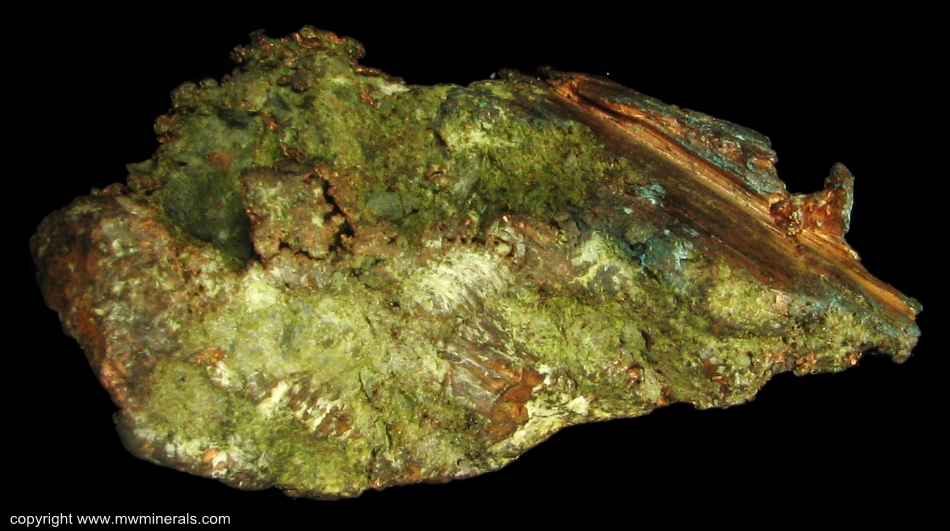 Mineral Specimen: Copper with Chisel Marks from Lake Superior Copper District, Upper Peninsula, Michigan, USA