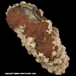 Mineral Specimen: Calcite on Chalcedony with Pyrite and Hematite from Geevor Mine (North Levant Mine), Pendeen, St Just, St Just District, Cornwall, England Mineral Specimen: Calcite on Chalcedony with Pyrite and Hematite from Geevor Mine (North Levant Mine), Pendeen, St Just, St Just District, Cornwall, England