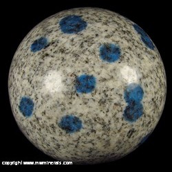 Minerals Specimen: Polished Sphere of Azurite in Granite (Ketonite, K2 Jasper) from foothills below K2 Mountain, Pakistani/Chinese border area Minerals Specimen: Polished Sphere of Azurite in Granite (Ketonite, K2 Jasper) from foothills below K2 Mountain, Pakistani/Chinese border area