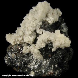 Mineral Specimen: Aragonite on Sphalerite with Minor Fluorite from Hardin Co., Illinois Mineral Specimen: Aragonite on Sphalerite with Minor Fluorite from Hardin Co., Illinois