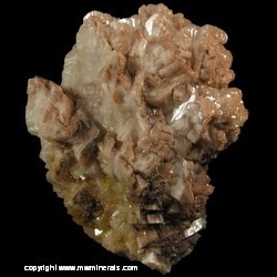 Mineral Specimen: Two Generations of Calcite with Minor Mimetite from Chihuahua, Mexico Mineral Specimen: Two Generations of Calcite with Minor Mimetite from Chihuahua, Mexico