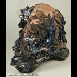 Minerals Specimen: Azurite with Curved Crystals from Tsumeb. Namibia Minerals Specimen: Azurite with Curved Crystals from Tsumeb. Namibia